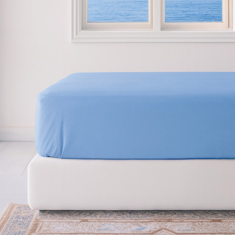 Drap-housse BedVoyage - 100% viscose de bambou - Froid et léger, Océan, Drap-housse de taille très grand