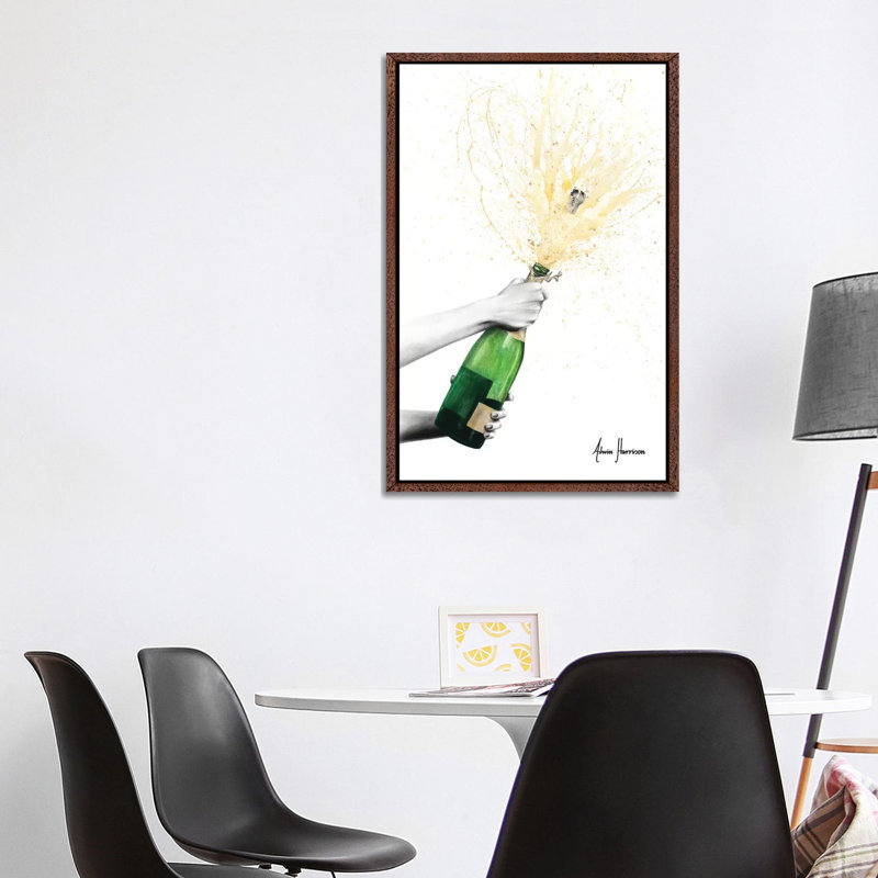 Champagne Celebration by Ashvin Harrison - Print on Canvas, Classic Brown Wood Framed, 101.6 cm H x 66.04 cm W