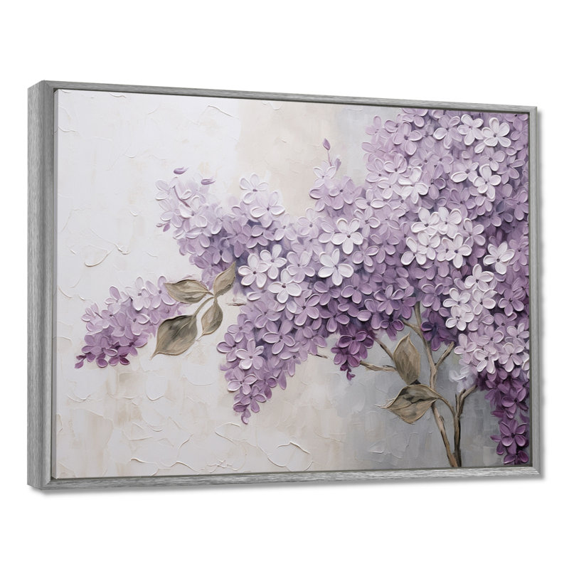 Magnifique paysage de rêve lilas - décoration murale lilas, H 34 po x l 44 po, Reproduction avec cadre flottant