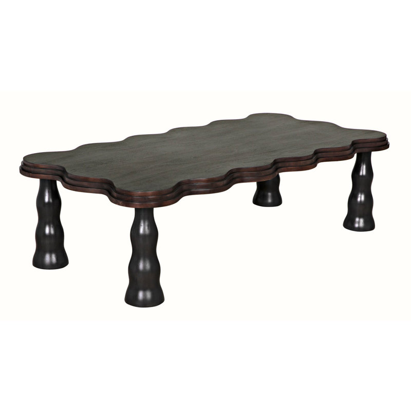 Lilly Dark Wood Scalloped Edge Coffee Table
