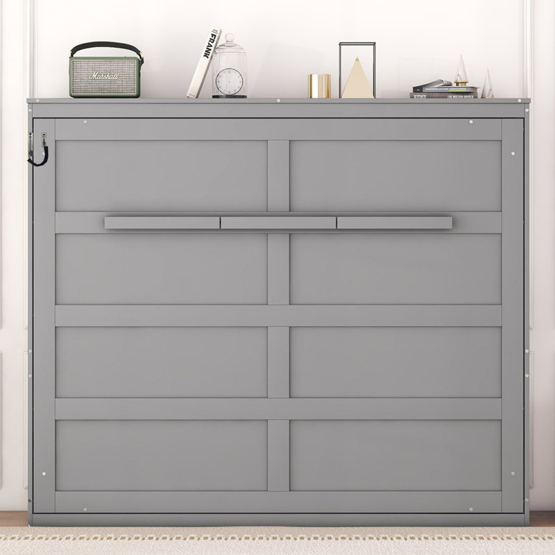 Queen Size Murphy Bed Wall Bed, Gray, Queen