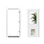 Dalle de porte d'entrée avec cadre et seuil - 1 verre transparent, porte pour animaux magnétique, bois massif apprêté blanc-122527065-122528775