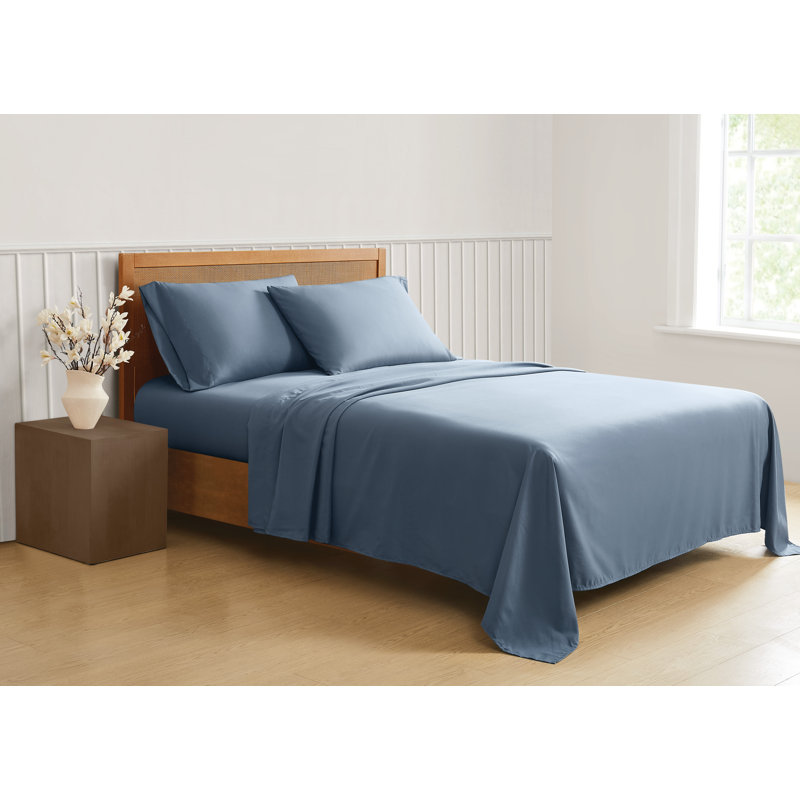 Truly Soft Solid Split Sheet Set, Blue, Full Sheet Set with 4 Pillowcases