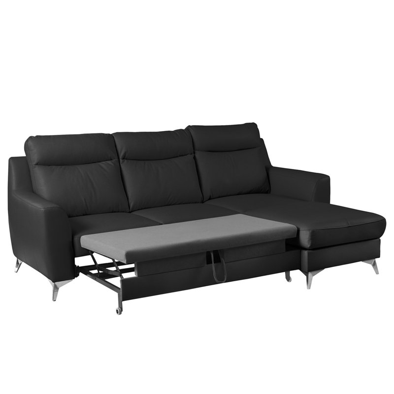 Fabiha 3 Seater Sofa Bed, Right Hand Facing, Black