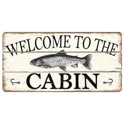 Décoration murale en bois welcome to cabane