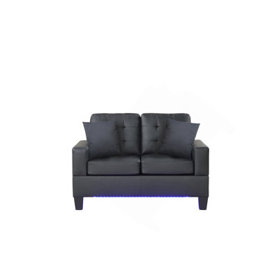 Causeuse moderne en tissu de PVC l 55,5 po Modern