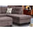 Dark Brown Fabric With Flared Arms Sofa