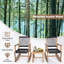 Ensemble de chaises berçantes en bois d'acacia avec table basse et corde de patio toutes saisons Winston Porter