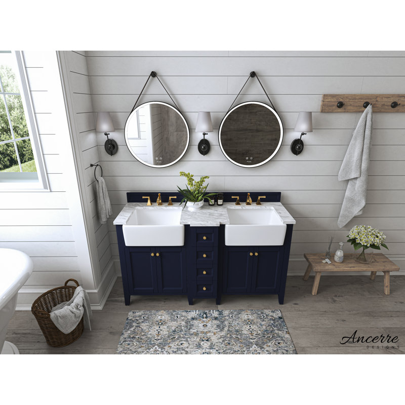 Adeline 60 in. Handmade Double Vanity, Heritage Blue