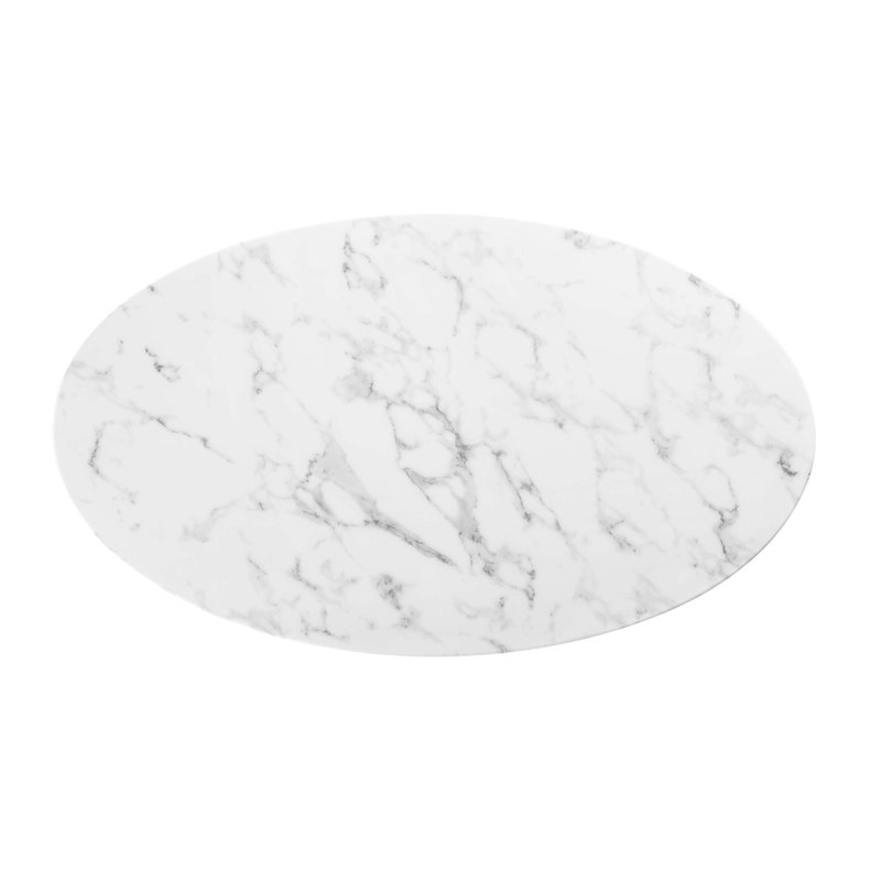 Table basse ovale Lippa, Blanc