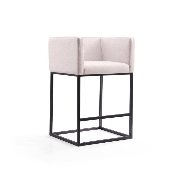 Upholstered Counter Stool with Metal Frame