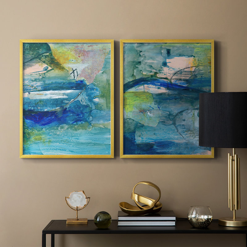 Spring Winds VII - reproduction encadrée de qualité supérieure - prête à être accrochée - aucun clou requis - aucun clou requis