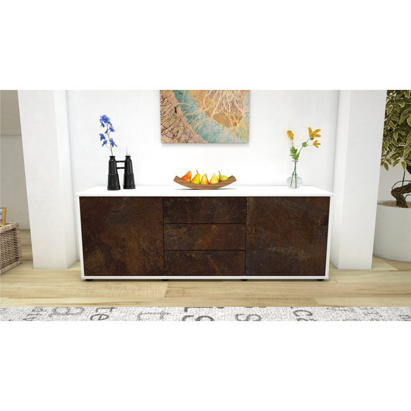 Wyble Unfinished TV Stand for TVs up to 60", Rust / Matte White