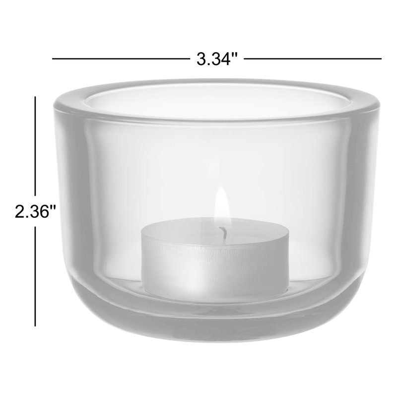 Valkea 2.25" Glass Tealight, Gray