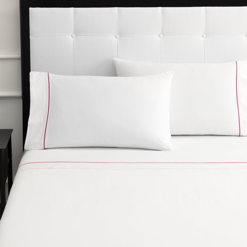 Dot Sheet Set, White/Pink , Queen Sheet Set