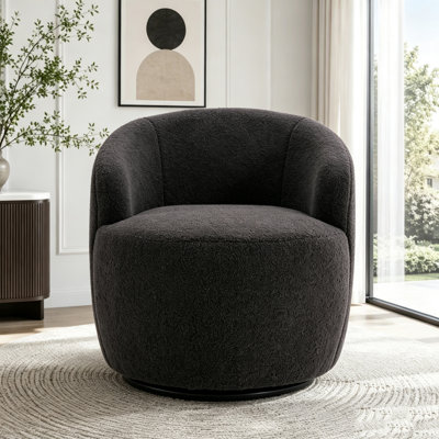 Teddy Fabric Swivel Accent Armchair Barrel Chair