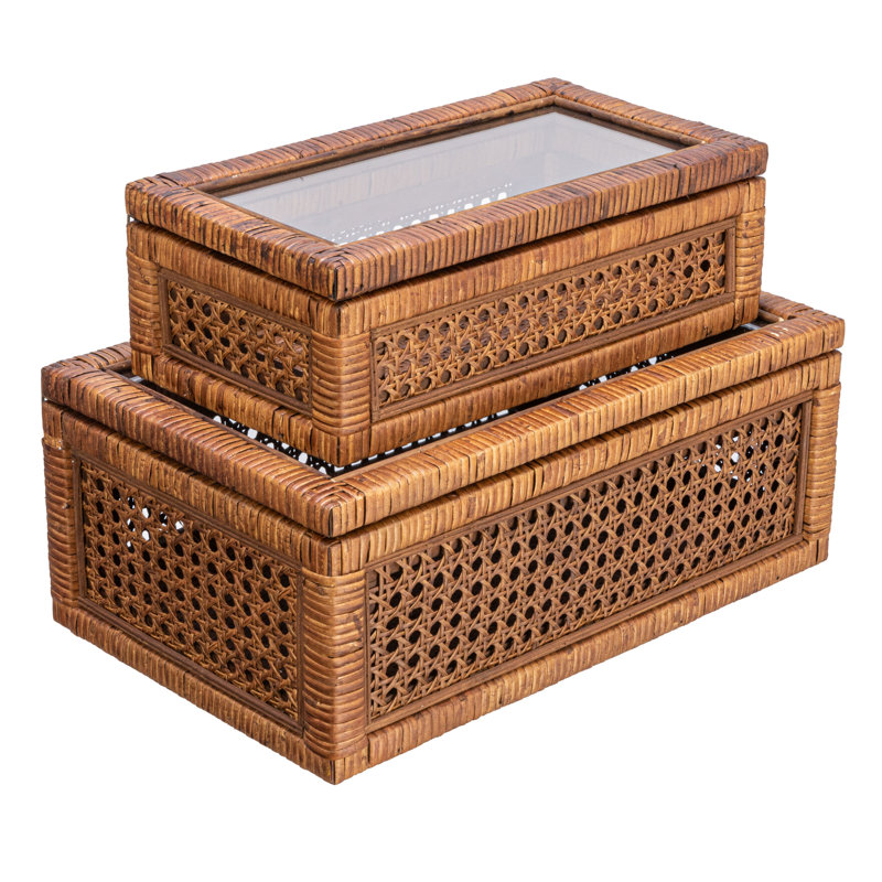 Boîte décorative Edelie, H 4,25 po x l 12,5 po x P 6,75 po, Brun