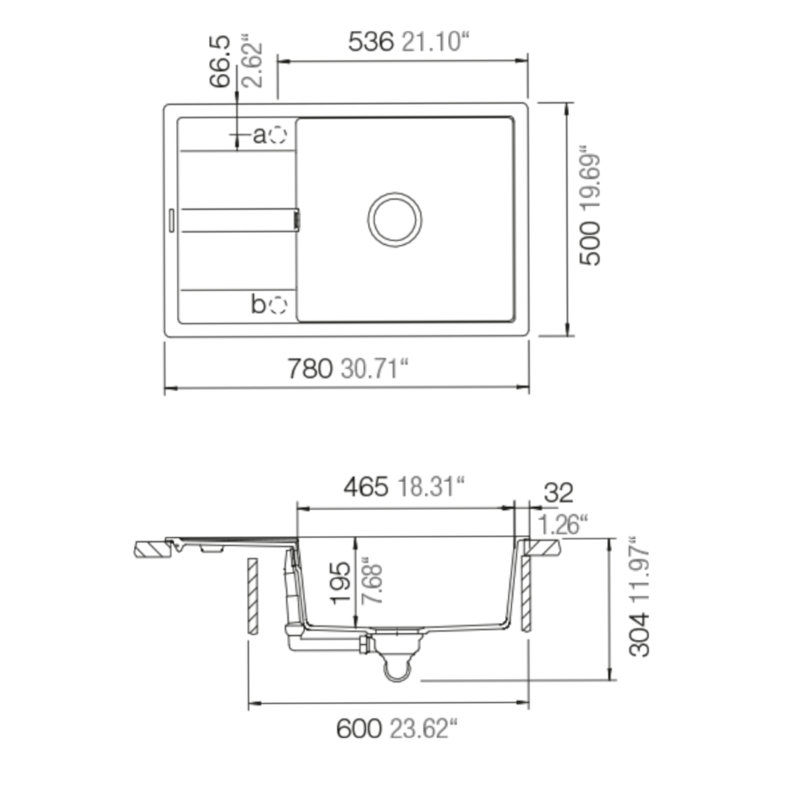 Schock Single Bowl Inset Kitchen Sink, Asphalt