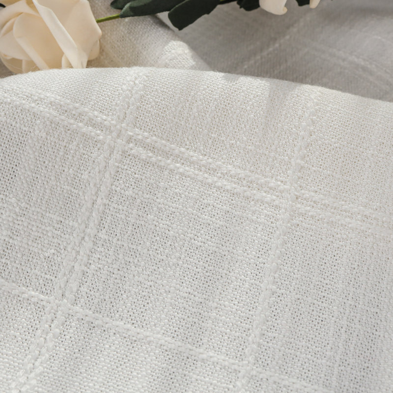 Boho Checkered Throw Pillow Covers For Sofa Chair, Rectangle 12"H x 20"W, White