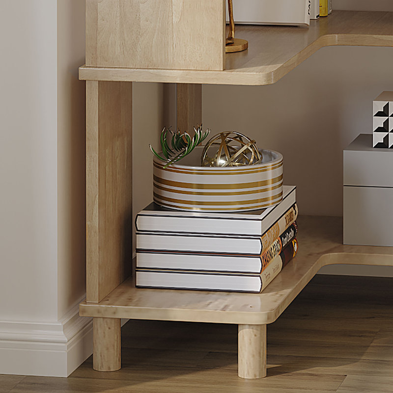 Cuadra Corner Bookcase, Beige