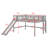 Full Size Low Loft Bed With Slide And Ladder,Wooden Bed Frame With Guardrails For Girls,Boys,No Box Spring Required-799477736