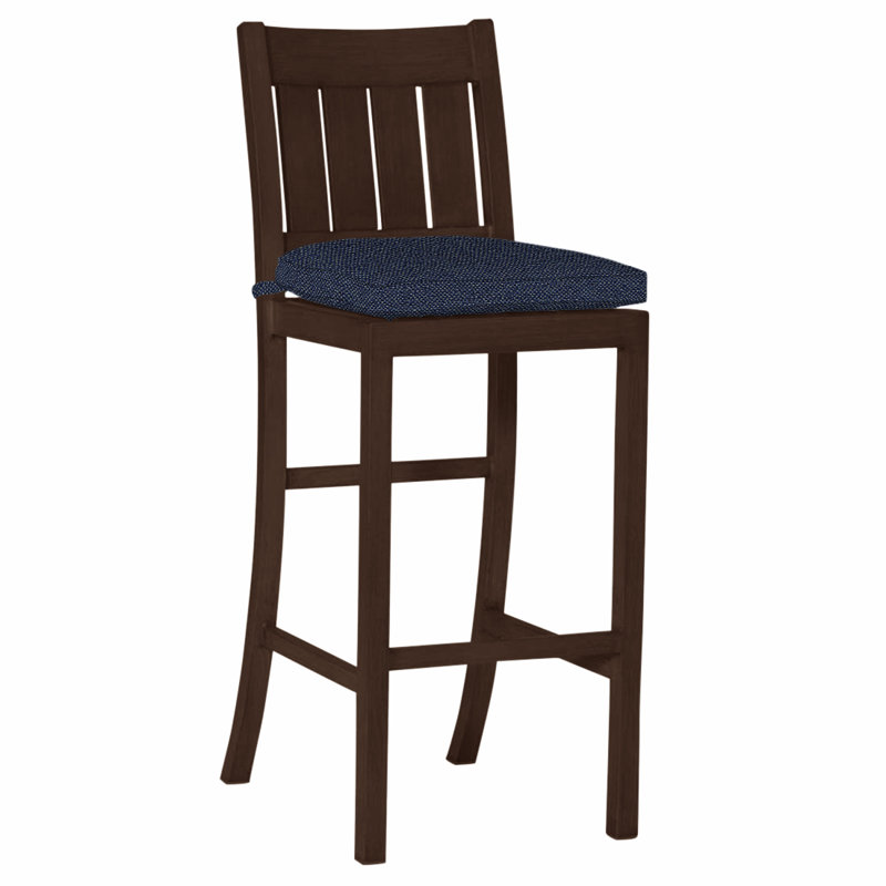 Tabouret de bar Club Wrought, Pas de soudure, Indigo Intermix, Acajou