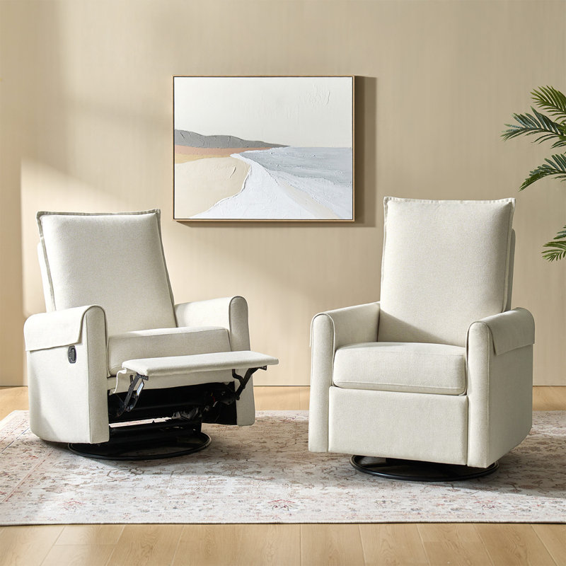 Fauteuil inclinable manuel pivotant 29,5 po avec housse lavable Keech (ensemble de 2), Blanc