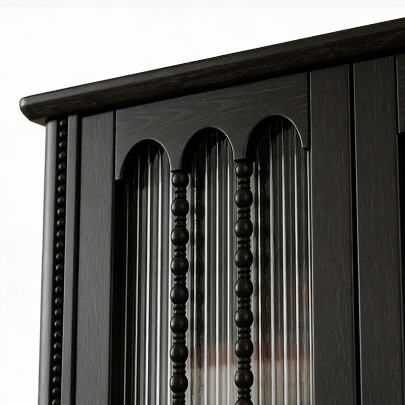 Buffet de rangement rétro et simple, Noir, H 39,37 po x l 59,05 po x P 15,74 po
