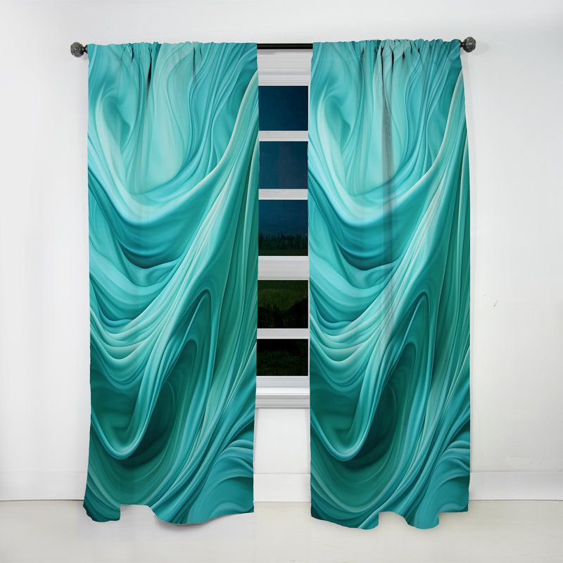 Rideau en velours moderne Westcliff - Warpe Waves I - obscurcissant - 1 panneau, L 52 po x L 84 po