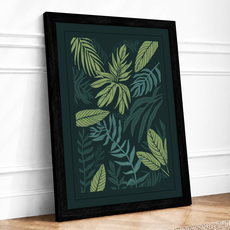 Leaf Study Botanical - Framed Print, Black, A4 - 29.7 x 21.0 cm
