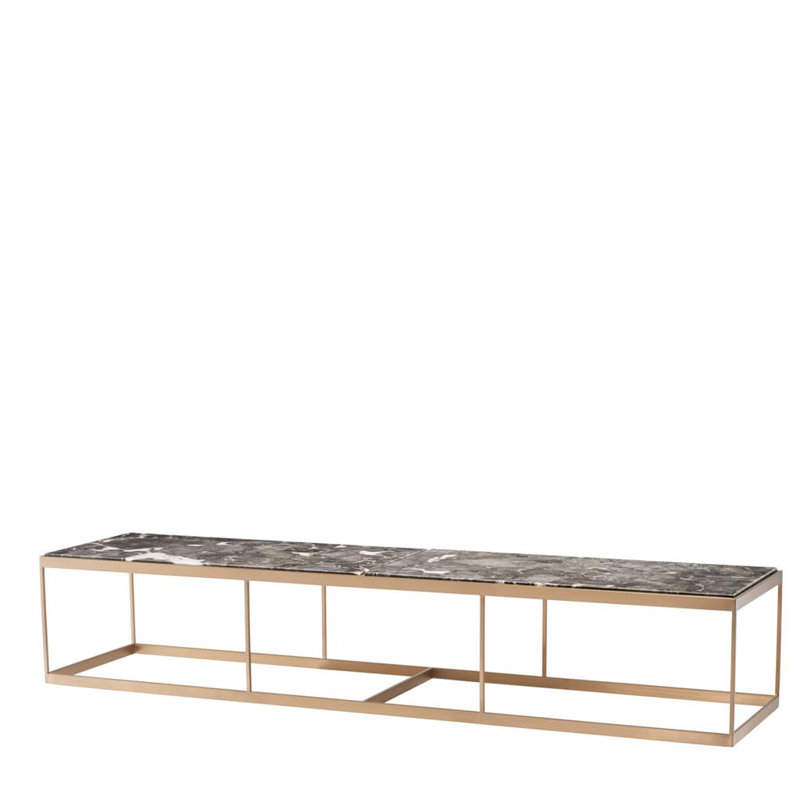 Table basse La Quinta, Gris, Or