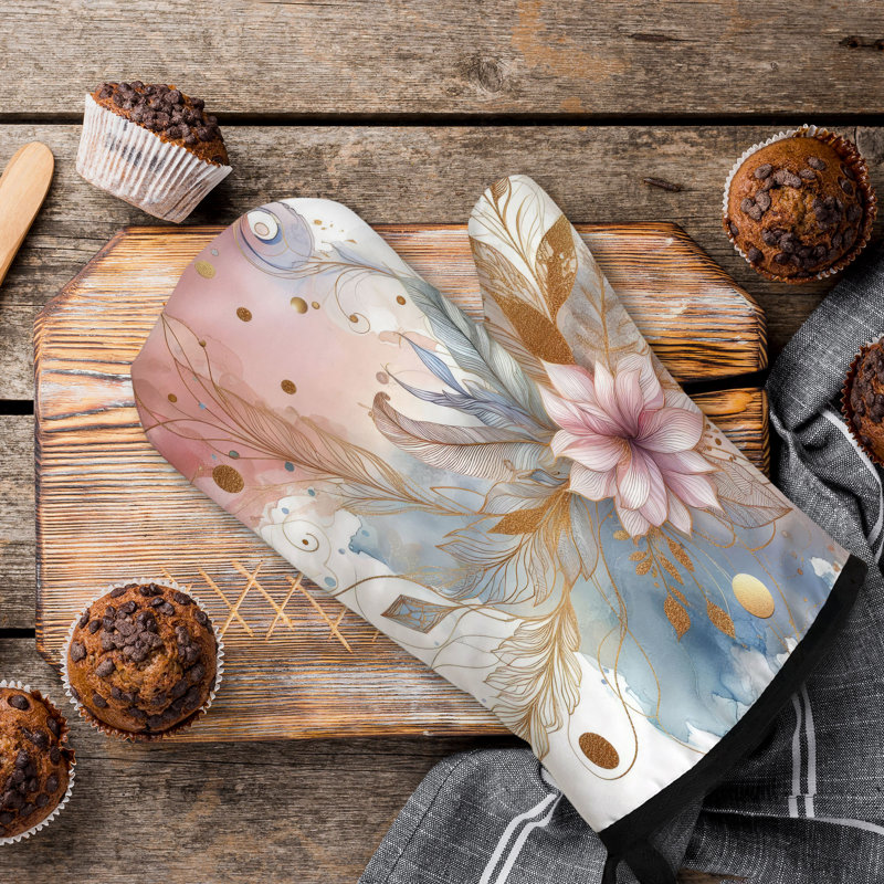 Brushstroke Elegance Oven Mitt Cotton Twill