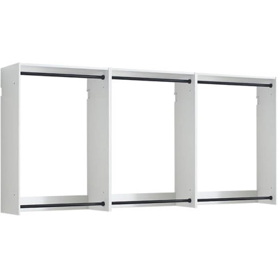  White Modular Closet System 31.5 to 94.5in Wide Wall Mount Double Rod Wood Design