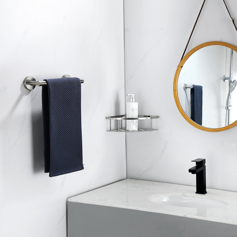 1 Towel Bar, Brushed Nickel, 3.03" H x  9.15" L x 3.03" D