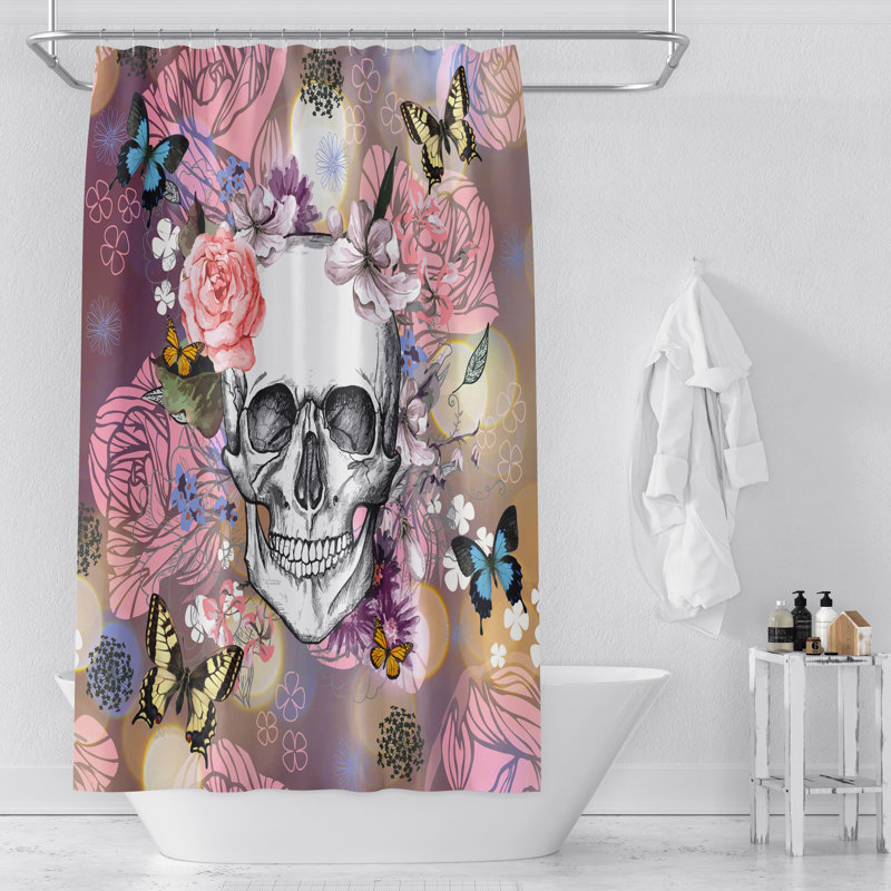 Rideau de douche simple à motif floral, H 70 po x l 72 po