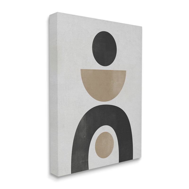 Formes d'arche noires et beiges de Ros Ruseva, H 20 po x l 16 po x P 1,5 po