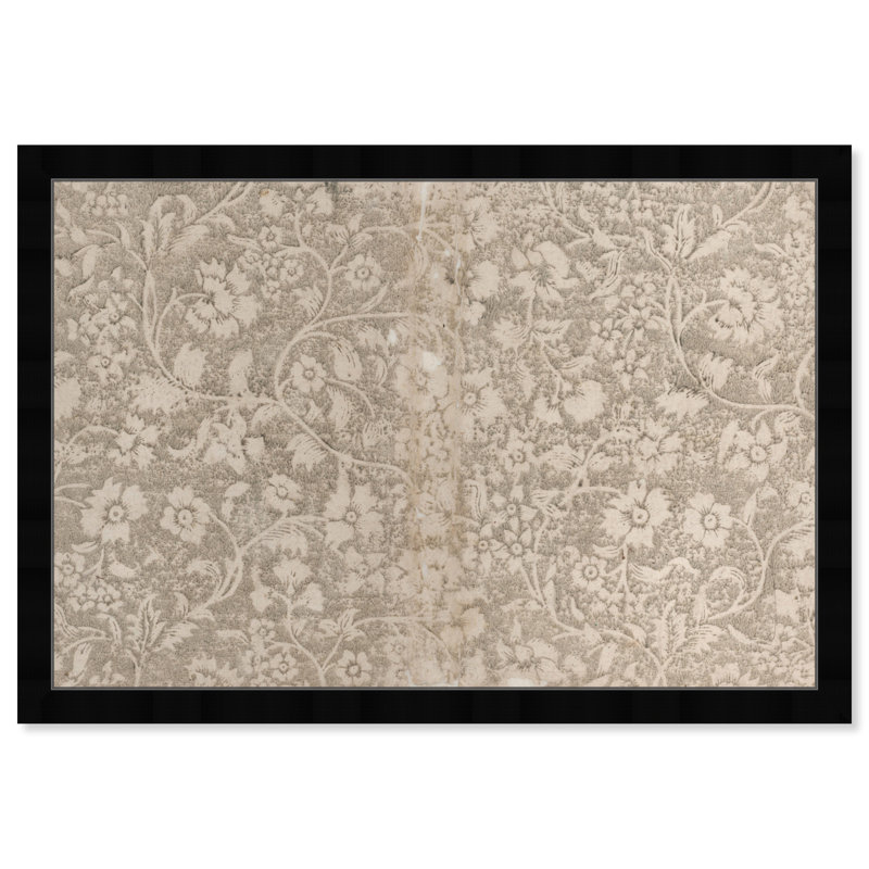 " Aesthetic Beige Floral Pattern Canvas " by Oliver Gal, Black, 32" H x 47" W