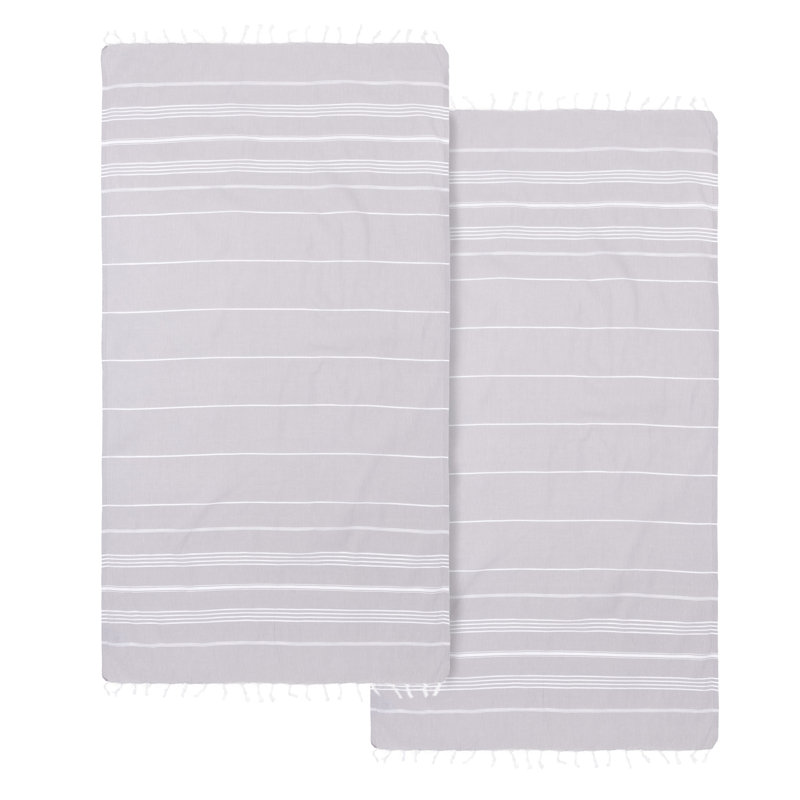  Ensemble de 2 serviettes en coton turc, gris