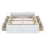 Structure de lit plateforme en bois grand format avec 6 tiroirs de rangement, blanc-1594992722