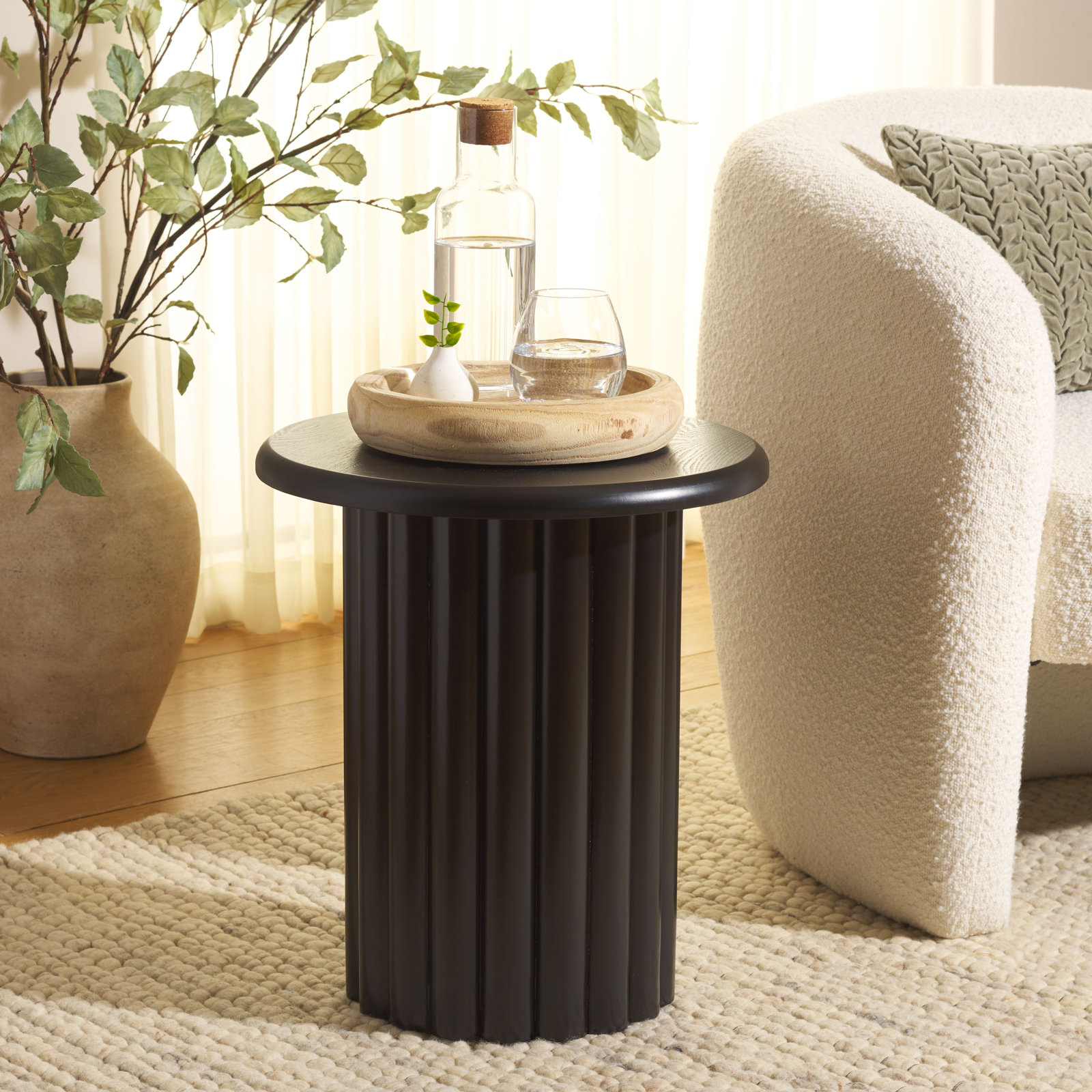 18" End Table, Black