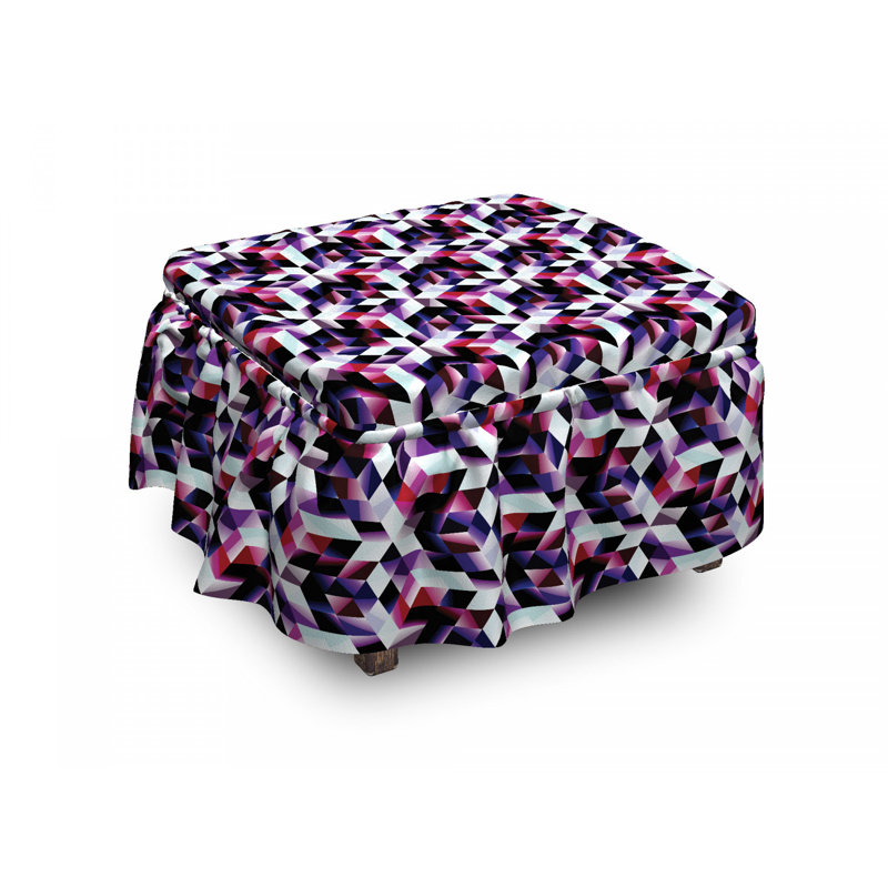 Housse pour repose-pieds vibrant à grille fractale
