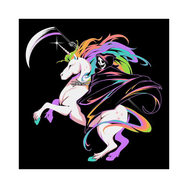 Death Unicorn by Tobias Fonseca - Gallery-Wrapped Canvas Giclée on Canvas, 45.72 cm H x 45.72 cm W, Wrapped Canvas