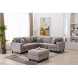 Amyya 106.6" Wide Symmetrical Modular Corner Sectional with Ottoman