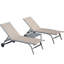 Chaises longues ajustables au bord de la piscine à 5 positions - Kaki. Aluminium. Respirant. Roulettes pour un déplacement facile. Élégant. Installation à l'arrière de la chaise longue 3 po. Construire. Sièges confortables. Mobilité. Décoration élégante