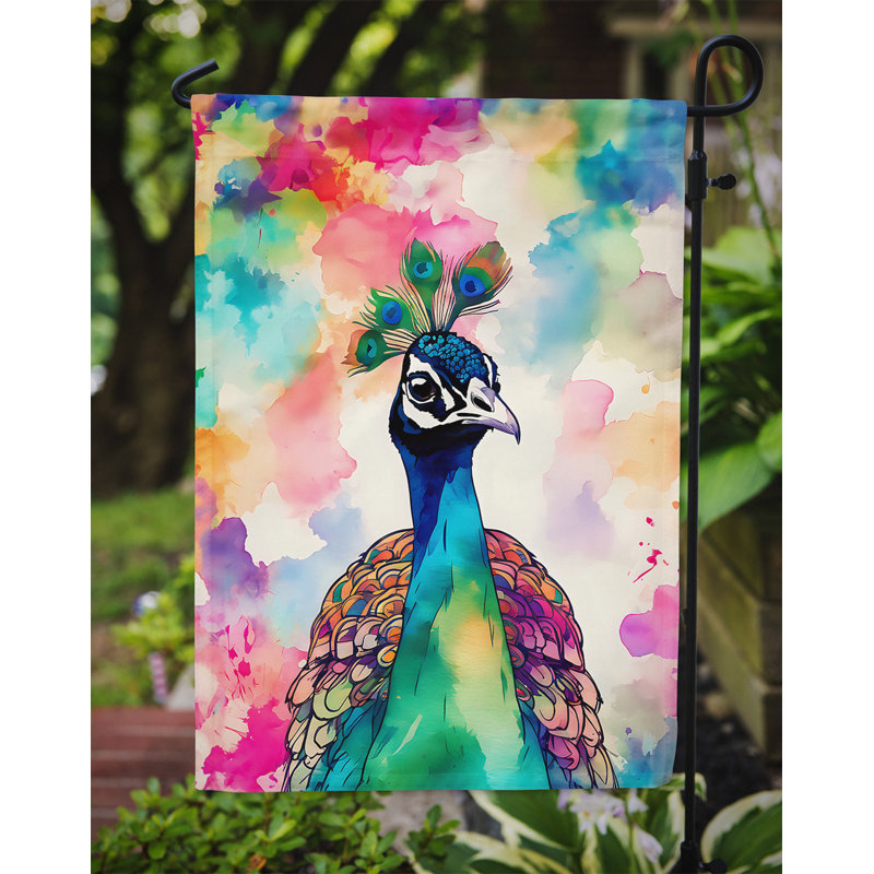 Drapeau de jardin paon hippie