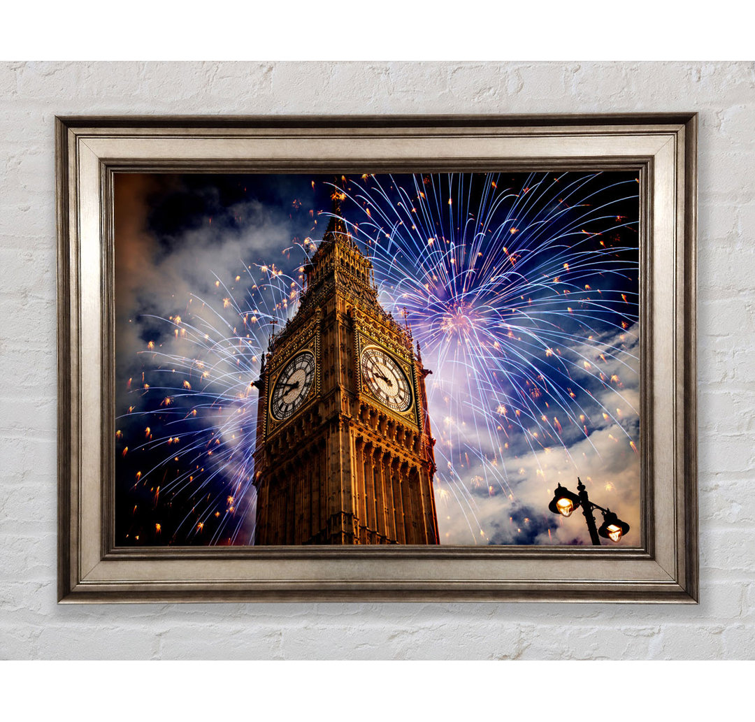 Big Ben On New Years - Einzelne Bilderrahmen Kunstdrucke