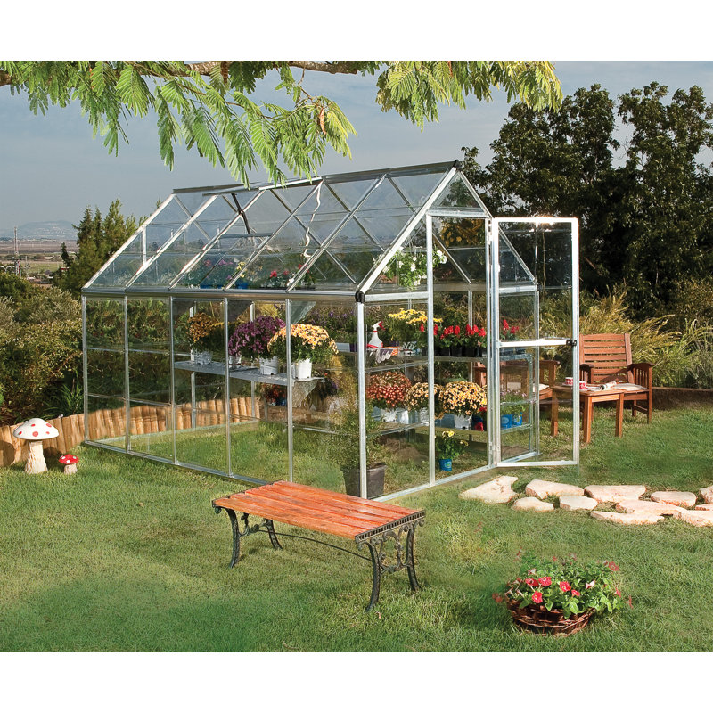 Harmony Greenhouse 6 x 4, Silver, 208cm H x 185cm W x 426cm D