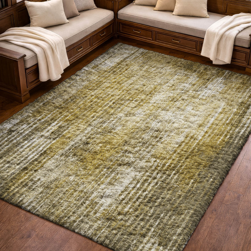 Tapis à poils longs de qualité supérieure lavable à la machine Dream ADS582, Brown, 8' x 10'