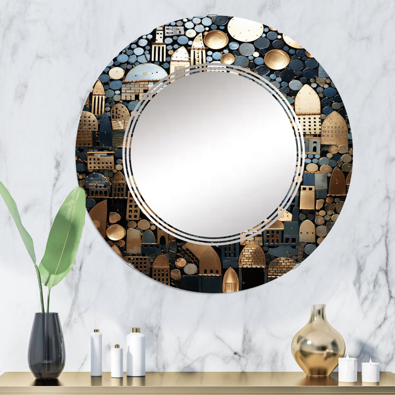 Arianell - Miroir mural moderne rond, 32 po x 32 po