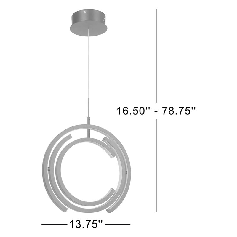Luminaire suspendu géométrique à DEL 1 lumière Liam, Noir mat